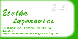 etelka lazarovics business card